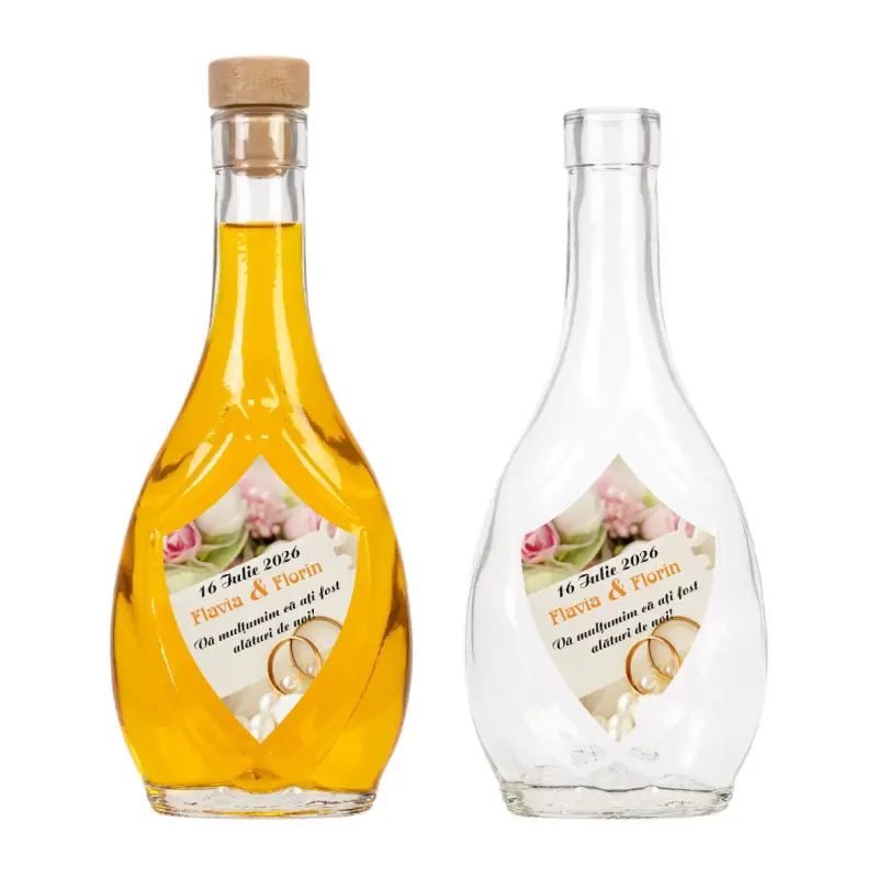 Sticla decorata nunta, 250 ml, model ikona 001